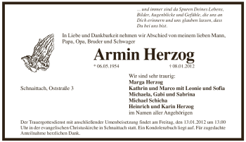 Traueranzeige von Armin Herzog von Pegnitz-Zeitung
